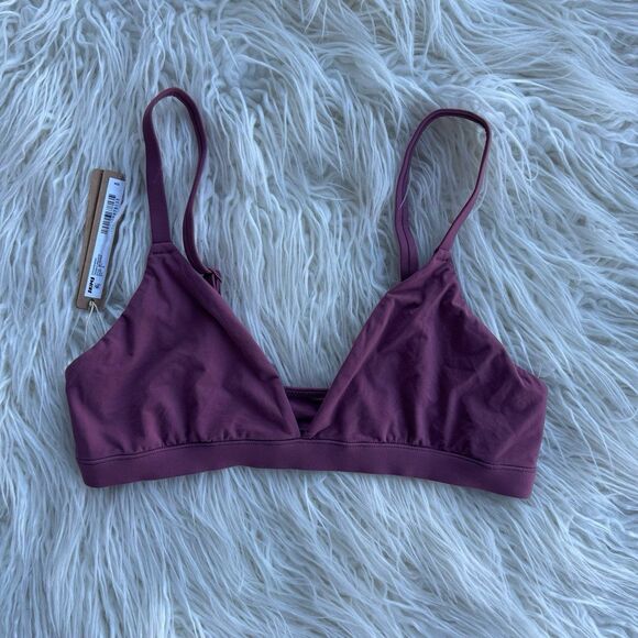 Skims Fits Everybody Triangle Bralette Beet Size Medium - Picture 2 of 8